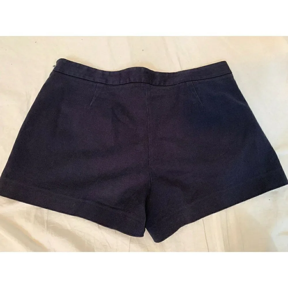 Theory Womens Solid Navy Blue Mid Rise Shorts 4 Small